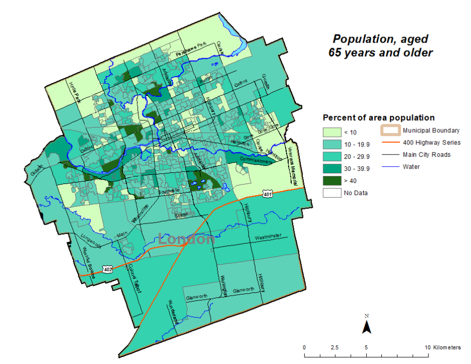 Figure 1 3 7 Population Age 65 By Dissemination Area Mlhu Health